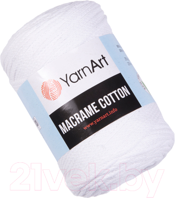Пряжа для вязания Yarnart Macrame Cotton 20% полиэстер,80% хлопок / 751 (225м, белый)