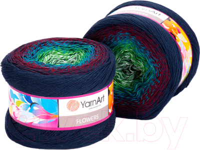 Пряжа для вязания Yarnart Flowers 55% хлопок, 45% полиакрил / 266 (1000м, разноцветный)