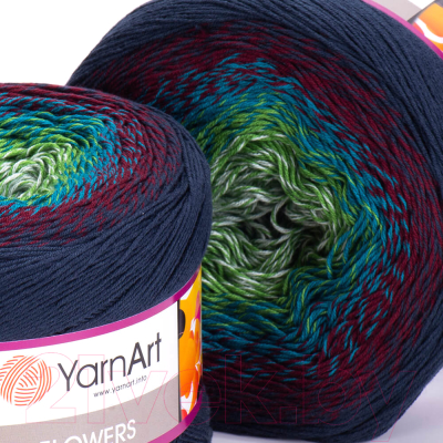 Пряжа для вязания Yarnart Flowers 55% хлопок, 45% полиакрил / 266 (1000м, разноцветный)