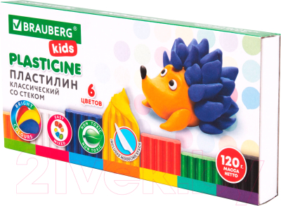 Изображение товара Пластилин Brauberg Kids / 106435 (6цв)