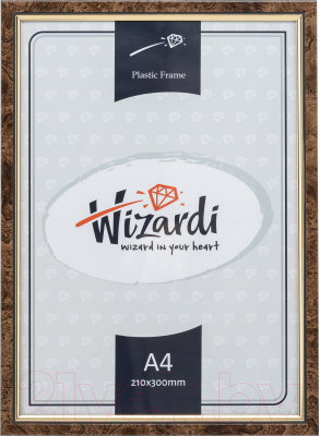 Рамка Wizardi Пластиковая со стеклом 21x30 / R137/244