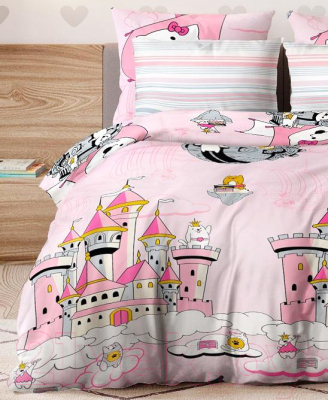 Изображение товара Комплект постельного белья Ночь нежна Кошечки-Принцессы. Поплин 1.5 сп. 70x70 / 9183-1+9187-2