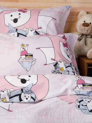 Изображение товара Комплект постельного белья Ночь нежна Кошечки-Принцессы. Поплин 1.5 сп. 70x70 / 9183-1+9187-2