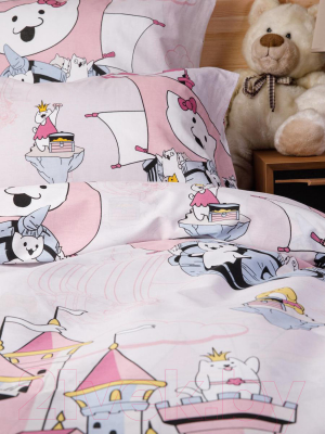 Изображение товара Комплект постельного белья Ночь нежна Кошечки-Принцессы. Поплин 1.5 сп. 70x70 / 9183-1+9187-2