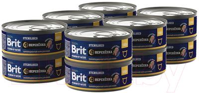 Влажный корм для кошек Brit Sterilised с мясом перепелки / 5051274 (100г)