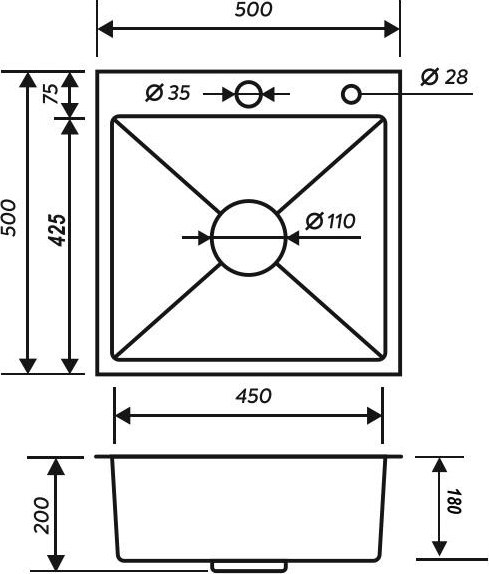 Купить Мойка кухонная РМС MR-5050 в Гродно