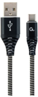 Кабель Gembird USB2 Type-C / CC-USB2B-AMCM-1M-BW (1м, черный/белый) - 