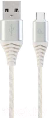 Кабель Gembird USB2 Type-C / CC-USB2B-AMCM-1M-BW2 (1м, белый/серебристый)