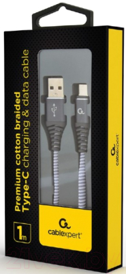 Кабель Gembird USB2 Type-C / CC-USB2B-AMCM-1M-BW2 (1м, белый/серебристый)