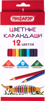 Набор цветных карандашей Пифагор Веселая такса / 181806 (12цв) - 