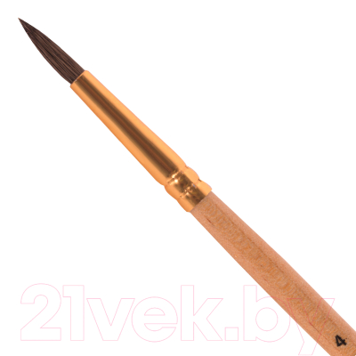 Кисть для рисования Пифагор Беличья №4 / 200818 (круглая)