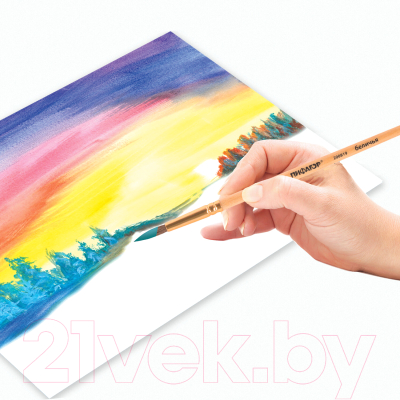 Кисть для рисования Пифагор Беличья №5 / 200819 (круглая)
