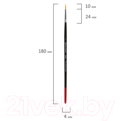 Изображение товара Кисть для рисования Brauberg Синтетика №1 / 200851 (круглая)