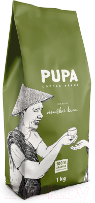 Кофе в зернах PUPA Pieniskai Kavai 100% Арабика (1кг)