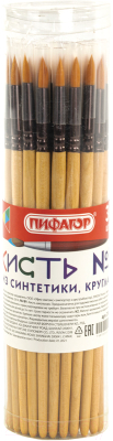 Изображение товара Кисть для рисования Пифагор Синтетика №4 / 200844 (круглая)