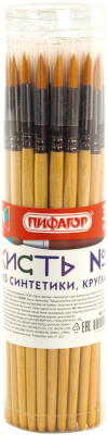 Кисть для рисования Пифагор Синтетика №5 / 200845 (круглая)