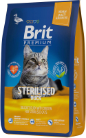 Корм для кошек Brit Premium Cat Sterilized Duck & Chicken / 5049837 (8кг) - 
