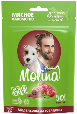 Изображение товара Лакомство для собак Molina Медальоны из говядины / 5815 (50г)