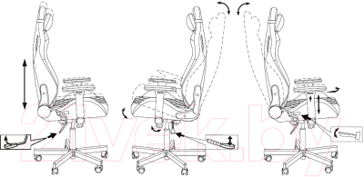 Изображение товара Кресло геймерское Бюрократ Knight Outrider (черный/красный ромбик экокожа)