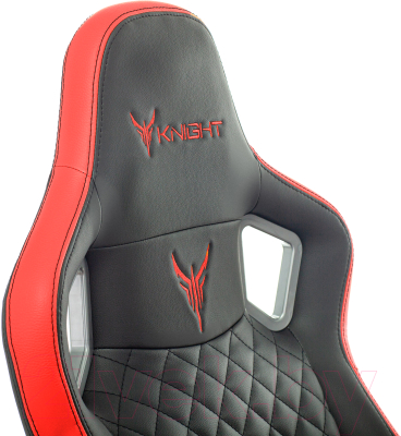 Изображение товара Кресло геймерское Бюрократ Knight Outrider (черный/красный ромбик экокожа)