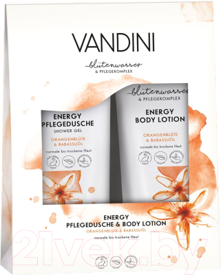 Набор косметики для тела Vandini Hydro Duo Апельсиновый цвет и масло бабассу Гель д/д+Лосьон д/т (2x200мл)