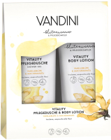 Набор косметики для тела Vandini Vitality Duo Цветки ванили и масло макадамии Гель д/д+Лосьон д/т (2x200мл) - 