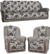 Комплект мягкой мебели Асмана Анна-1 (рогожка цветок крупн коричневый/рогожка беж) - 