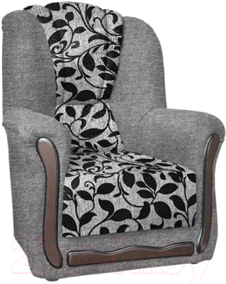 Комплект мягкой мебели Асмана Анна-1 (рогожка листок черный/рогожка серая)