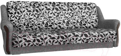 Комплект мягкой мебели Асмана Анна-1 (рогожка листок черный/рогожка серая)