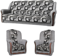 Комплект мягкой мебели Асмана Анна-1 (рогожка серая/кубики) - 