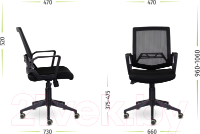 Кресло офисное UTFC М-807 Квадро / Kvadro BlackPL Ср NET11/E11 (черный)