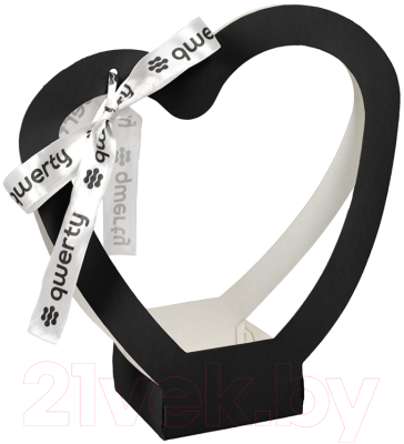 Изображение товара Пакет подарочный QWERTY Сердце / 74095 (черный)