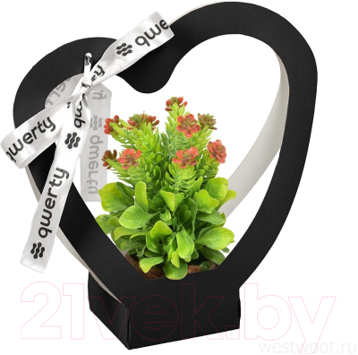 Изображение товара Пакет подарочный QWERTY Сердце / 74095 (черный)