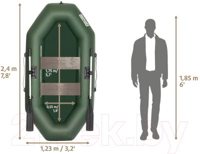 Надувная лодка Тонар Бриз 240 / 4897005 (зеленый)