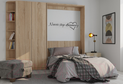 Комплект мебели для спальни Макс Стайл Smart 140x200 / COMPO-1 (дуб бардолино натуральный Н1145 ST10)