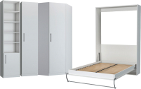 Комплект мебели для спальни Макс Стайл Smart 140x200 / COMPO-2 (белый базовый W908 ST2) - 