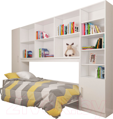 Комплект мебели для спальни Макс Стайл Strada 90x200 / COMPO-1 (белый базовый W908 ST2)