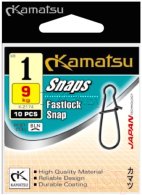 Карабин рыболовный KAMATSU Fastlock K-2174 4/ 572174004 (10шт)