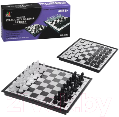 Набор настольных игр Наша игрушка Шахматы, шашки 2 в 1 / 100780230