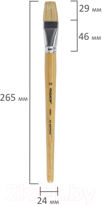 Изображение товара Кисть для рисования Пифагор Щетина 24 / 200881 (плоская)