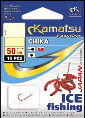 Набор крючков рыболовных KAMATSU Chika Ice 18 / 523110818 (10шт, красный)