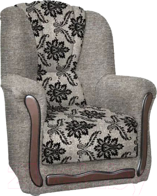 Кресло мягкое Асмана Анна-1 (рогожка вензель коричневый/рогожка беж)