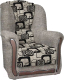 Кресло мягкое Асмана Анна-1 (рогожка кубики коричневые/рогожка беж) - 