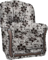Кресло мягкое Асмана Анна-1 (рогожка цветок крупн коричневый) - 