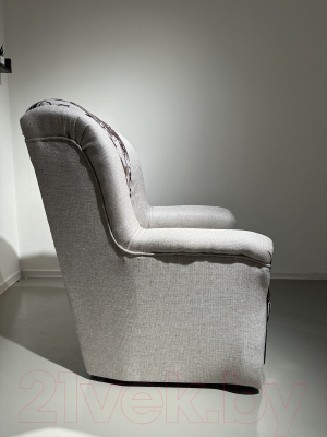 Кресло мягкое Асмана Анна-1 (рогожка цветок крупн коричневый)