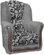 Кресло мягкое Асмана Анна-1 (рогожка завиток черный/рогожка серая) - 