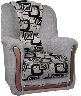 Кресло мягкое Асмана Анна-1 (рогожка серая/кубики)