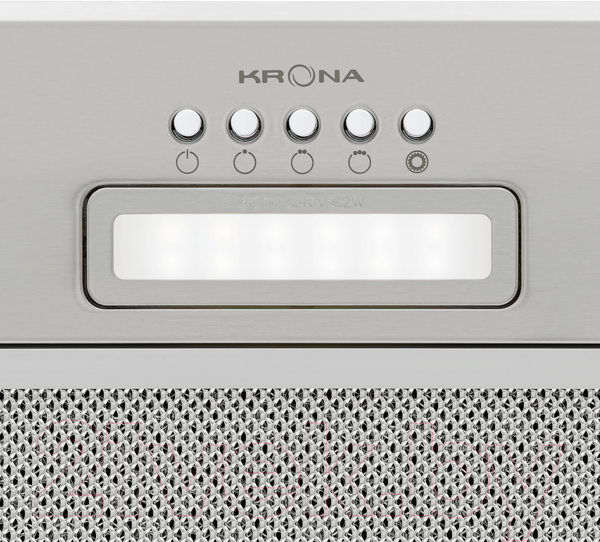 Вытяжка скрытая Krona Ameli Light 600 PB / КА-00002597 (нержавеющая сталь) — фото 6