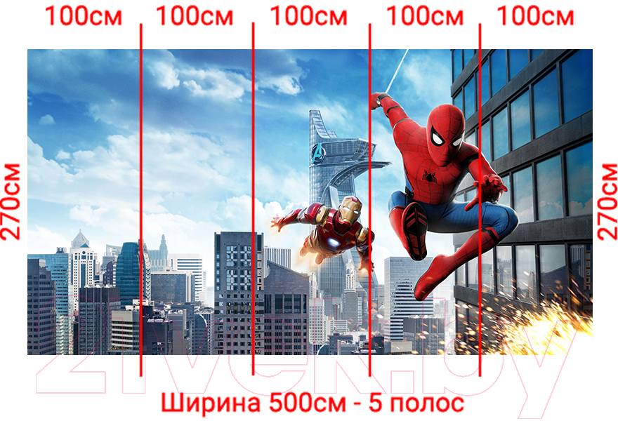 Фотообои листовые Arthata Fotooboi-SpiderMan-65 (500x270)