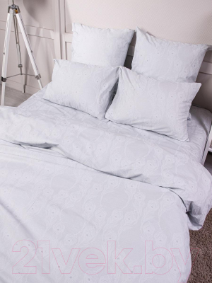 Комплект постельного белья Ночь нежна Перья Стандарт 1.5 сп. 70x70 / 9323-3  (серый)